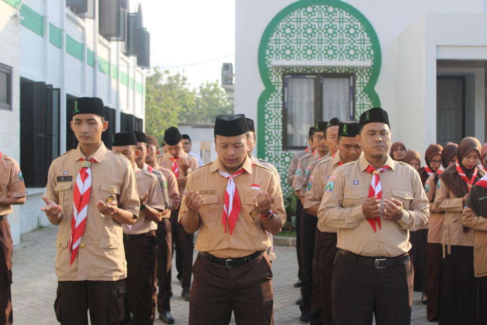 upacara peringatan Hari Pramuka ke-62 Tahun di MTs Yusuf Annur