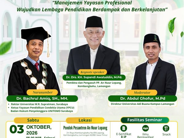 Seminar Nasional Manajemen Yayasan Profesional, Wujudkan Lembaga Pendidikan Berdampak dan Berkelanjutan